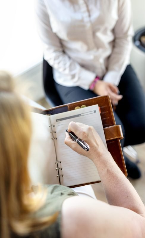 Patient meeting with a therapist